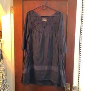 Anthropologie Holding Horses Navy Long Sleeve Dress